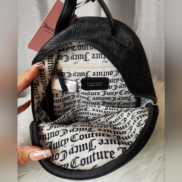 JUICY COUTURE black deboss shout it out backpack - Picture 3 of 6